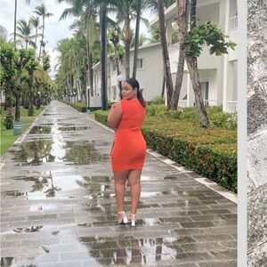 Boohoo Vibrant Orange Mini Dress